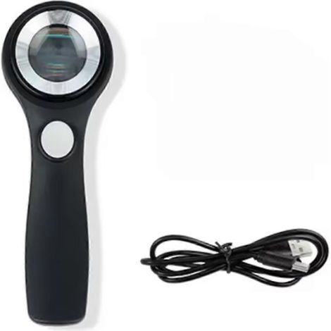 Loupe portable 60X avec éclairage UV, rechargeable par USB, loupe de lecture pour bijoutiers, loupe de poche à main (1/5)