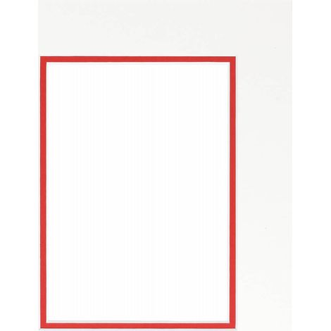 Passe-partout double blanc avec liseré rouge 30x40 cm ouverture 20x30 cm