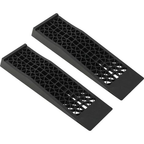 Rampas para cambio de neumáticos, capacidad de carga de 5 toneladas, dimensiones 698 mm x 200 mm x 78 mm, peso 3,75 kg, ángulo de inclinación de 8,6°, cantidad 1 par (1/5)
