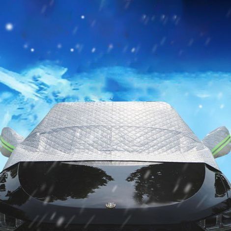 Couverture de Neige pour Pare-brise de Voiture avec Couverture de Rétroviseurs Latéraux, Protecteur de Pare-Brise Anti Neige pour les SUV, Version Plus Epaisse
