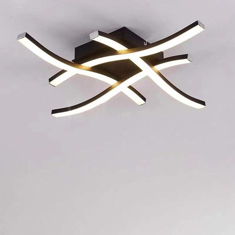 Plafonnier Moderne à LED, Plafonniers élégants Au Design Incurvé, avec éclairage 36 W, 2700 K-6000 K, Trois Couleurs De Lumière Changeante, pour Salons, Salles à Manger, Chambres,couloirs Et Corridor (1/5)