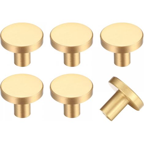 Or - 6 pcs boutons de tiroir, boutons de meuble, boutons d'armoire ronds, boutons de tiroir en laiton doré, poignées de porte de cuisine, - 20 25 mm (1/5)