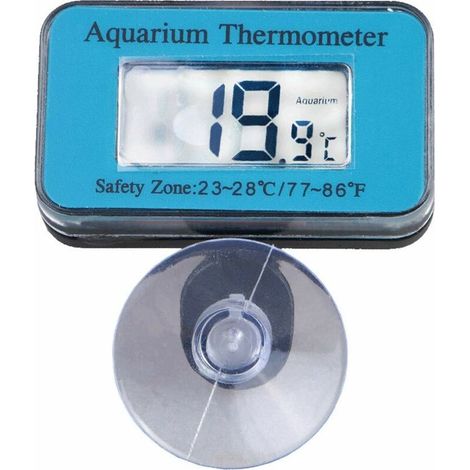 Thermomètre d'aquarium numérique LCD avec ventouse pour poissons et reptiles - Avec batterie, (1/5)