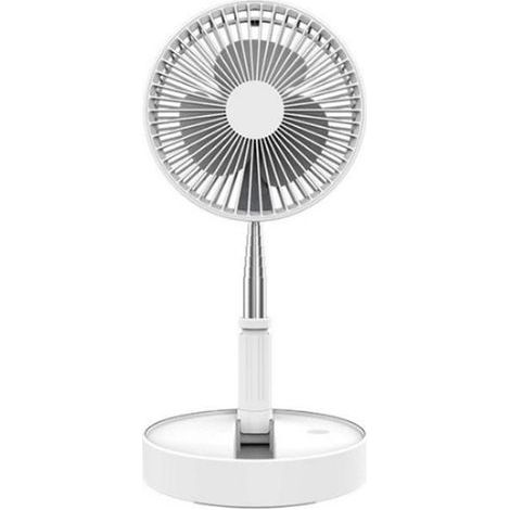 Ventilateur de bureau, ventilateur sur pied, hauteur réglable, pliable, 4 modes, rotation à 180°, idéal pour la maison, le bureau, l'extérieur et un usage quotidien (blanc).