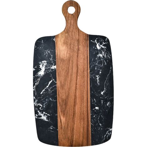 Planche à découper ménager en bois d'acacia marbré, planche à découper pour steak, fromage et fruits (1/5)