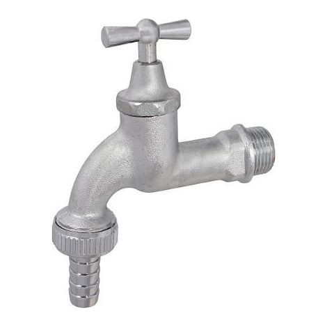 JS AUSLAUFVENTIL MIT METALL-SV KNEBEL-OT, SCHWER, 3/4", MATT CHROM