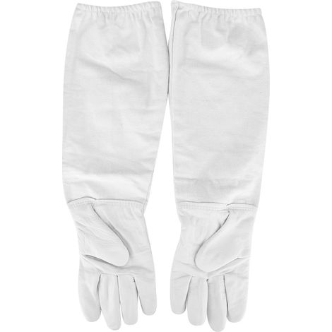 GROOFOO-Beekeeping Gloves Leather Canvas Protective Apiarist Tool Bee Supplies (1/5)
