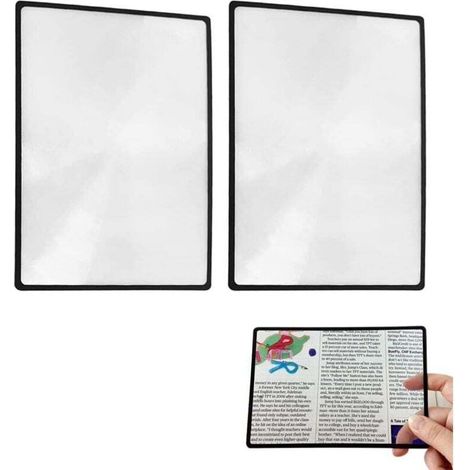 Loupes de Cartes 3X (300%) Feuilles de Loupe Fresnel Loupe de Page pour Personnes Agées Vieux Père Mère Lecture de Petits Livres Imprimés et Cartes(3 Pièces, 4.70"x7") (1/4)
