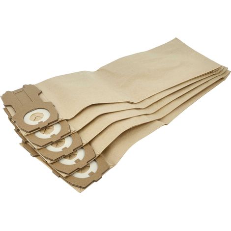 vhbw 5x sacchetto compatibile con Vorwerk folletto VK 118, VK 119, VK 120, VK118, VK119, VK120 aspirapolvere - carta, 24,3cm x 8,7cm Marrone
