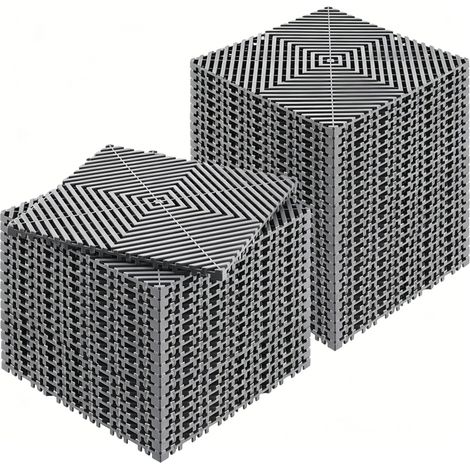 VEVOR Dalles de drainage emboîtables 310×310 mm – Lot de 24 tapis antidérapants en PP pour douche, garage, jardin et cuisine