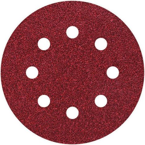 Wolfcraft Haftschleifscheibe K40 Ø 115 mm Korund 5 Stück für Exzenterschleifer (1/2)