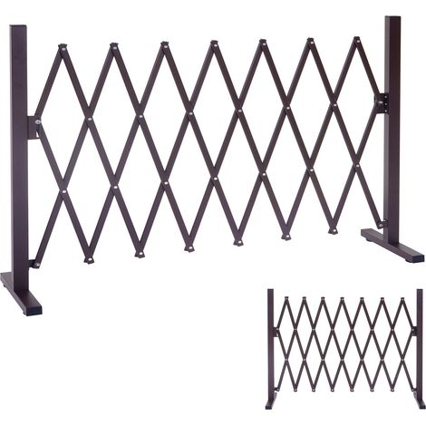Grillage Randers, tuteur pour plantes, grille animaux télescopique, aluminium marron - 31-261cm (1/5)