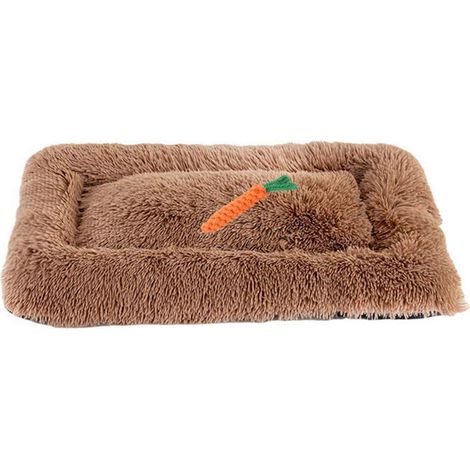 Hundebett Flauschig Waschbar Anti-Angst Matratze 60x40cm Braun