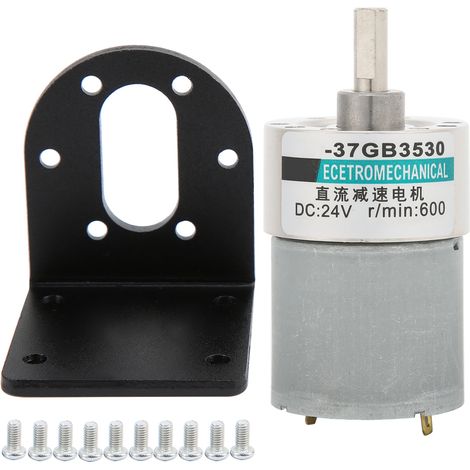 Moteur à courant continu 24V XD37GB3530, micro-engrenage à faible vitesse et couple élevé, aimant permanent, avec support (600 tr/min). (1/5)