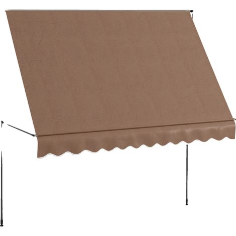Toldo, material impermeable, altura regulable, color marrón. (1/2)