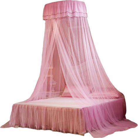 Moustiquaire de lit en dentelle rose, protection classique (1/5)