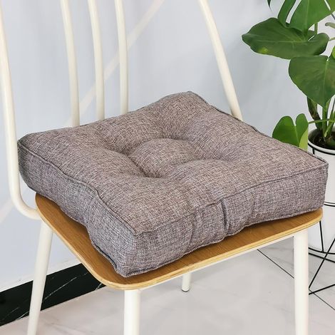 Coussin De Chaise - 45 Cm - Tissu Imitation Lin - Épaisseur Renforcée En 3D - Pour Intérieur Extérieur Et Terrasse - 1 Pièce (1/2)