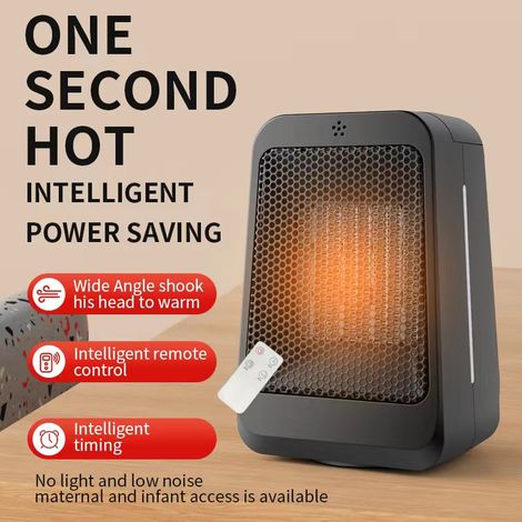 Chauffage d'appoint, Radiateur Electrique 1500W, Mini Chauffage Soufflant Ceramique, 2 Modes de Chauffage,Salle de Bain Maison Bureau