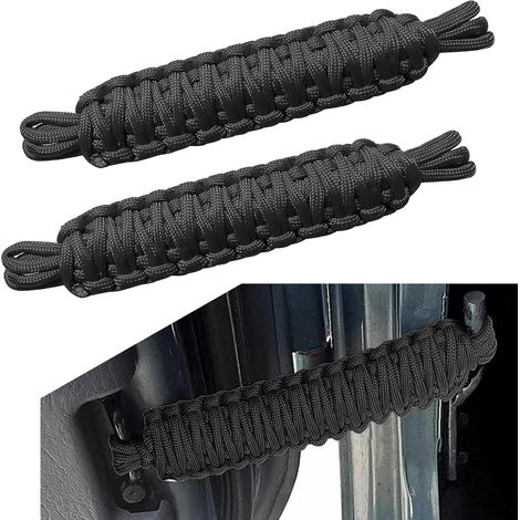 Set di 2 cinghie di limitazione della porta dell'auto, limitatore della porta in paracord intrecciato a mano durevole e resistente alla trazione, compatibile con Jeep Wrangle JK JL (1/4)