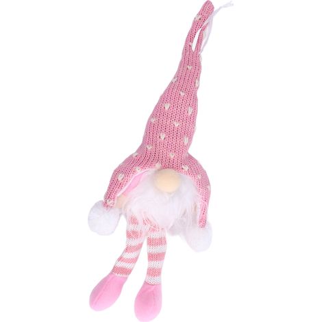 Nain de Noël lumineux LED - Décoration de sapin ornement festif pour intérieur - Rose YV0036702 (1/5)
