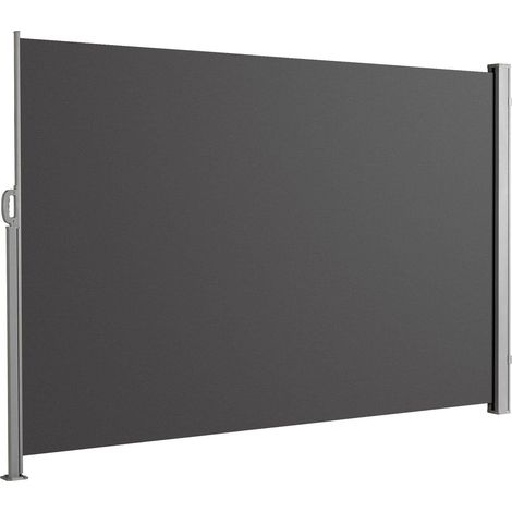 Floordirekt – Store latéral extérieur brise-vue 200 x 400 cm – Structure aluminium résistante aux intempéries – Toile opaque anti-UV et éclaboussures (1/4)