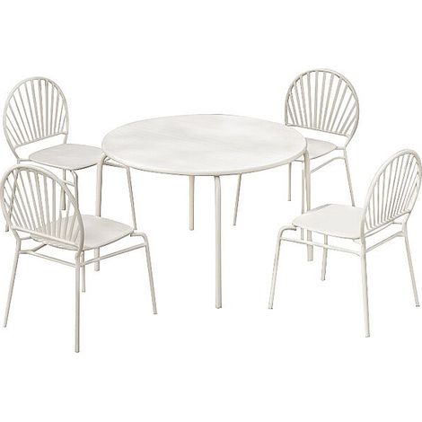 Sala da pranzo da giardino in Metallo: un tavolo D.110 cm e 4 sedie Beige - CEDEIRA di MYLIA