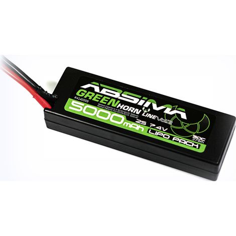 Absima Modellbau-Akkupack (LiPo) 7.4 V 5000 mAh Zellen-Zahl: 2 50 C Box Hardcase T-Stecksystem