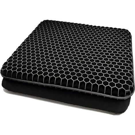 (Noir)Coussin de Chaise,Coussin de Gel Respirant, Coussin Anti Escarres, Soulage la Pression sur Le Orthopédique avec Housse Antidérapant pour (1/5)