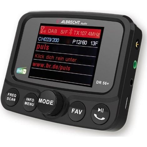 Albrecht DR56+ Ricevitore DAB+ supporto a ventosa, streaming musica Bluetooth (1/4)