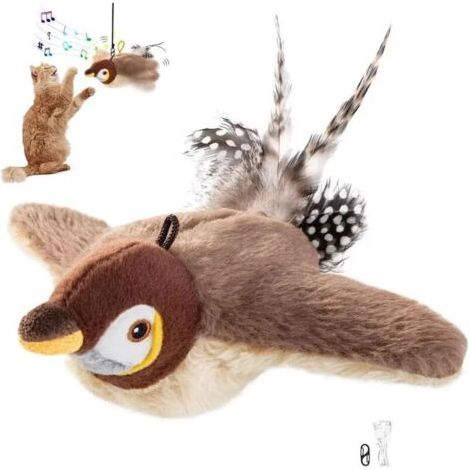 BUNTHAUS Jouets,Électrique Oiseau,Interactif et Automatique, avec l'herbe à chat, l'Intelligence Rechargeable Chats, Jouets pour Chats à Jouer se Produisent (1/5)