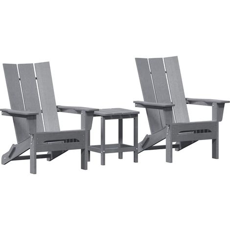 Maison Exclusive - Sedia da Giardino 3 pcs Grigio chiaro 80.5 x 74.5 x 92 cm