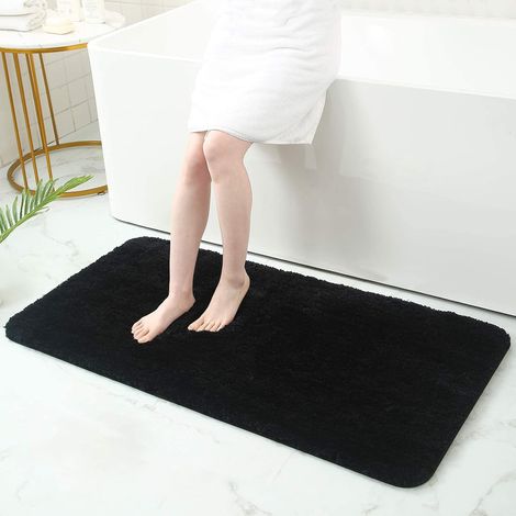 Paillasson Intérieur Antidérapant 60 x 120 cm, Tapis Entrée Intérieur Doux, Tapis d'entrée Lavable en Machine, Absorbant et Résistant, Antidérapant Durable Ultra, Noir (1/5)