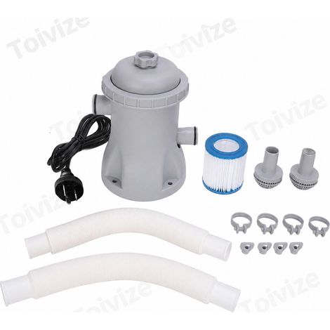 Pompe de filtration pour piscine Toivize 330 GPH Silencieuse, cartouche ABS 16W avec kit complet et tuyaux pour piscines hors sol (1/5)