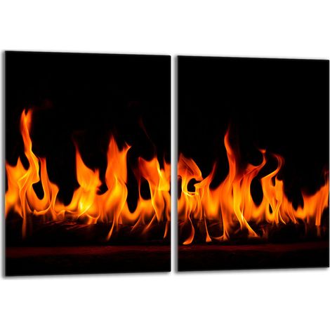 Glasschutzplatte für Herd 2x40x52 Fire