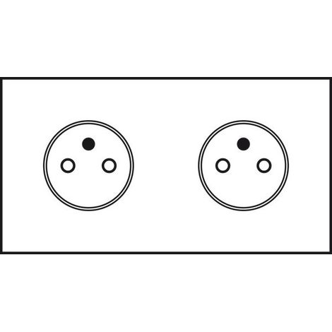 Art d'Arnould univers Epure double prise de courant 2P+T 16A 250V blanc satin (67932) (1/2)