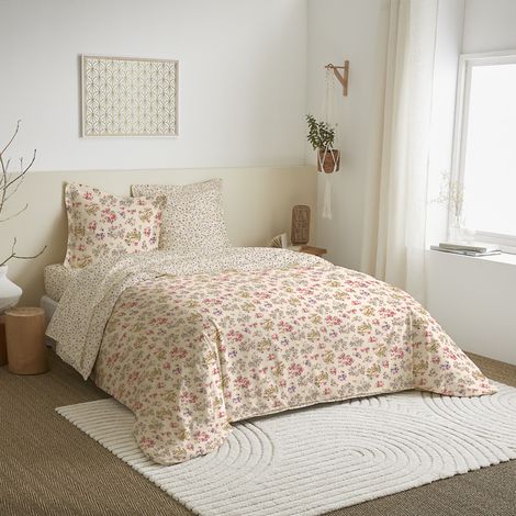 Parure de couette 3 Pièces réversible 260 x 240 cm King Size "Tanya Multicolore" Coton Pur