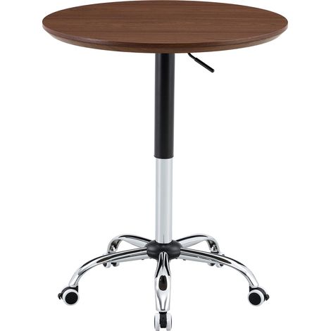 Tavolino rotondo regolabile con ruote, noce, Ø70 cm HOMVRA (1/5)