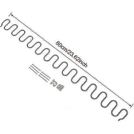 Ressorts de rechange pour canapés et chaises, avec clips, disponibles en longueurs de 45/50/60/65/70 cm, pouvant accueillir des ressorts jusqu'à 60 cm de longueur. (1/5)