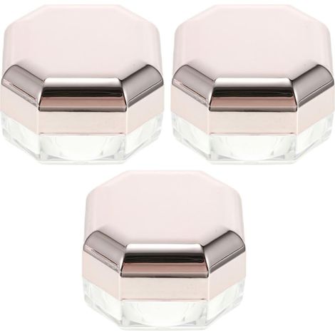 3-Piece Reusable Octagonal Powder Box Set, Gold, Tabletop, ABS, PP (1/5)