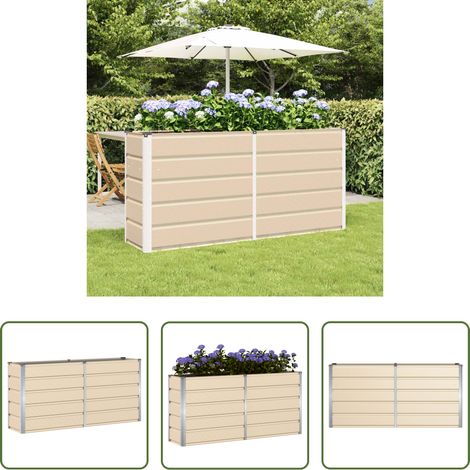 Terrassenkübel - Pflanzkübel Elfenbein 160 x 40 x 75 cm Stahl (1/5)