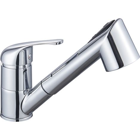 Mitigeur bas pour évier de cuisine avec douchette extractible 2 jets cartouche D40 avec butée à point dur ORDAZ by EUROSANIT chromé