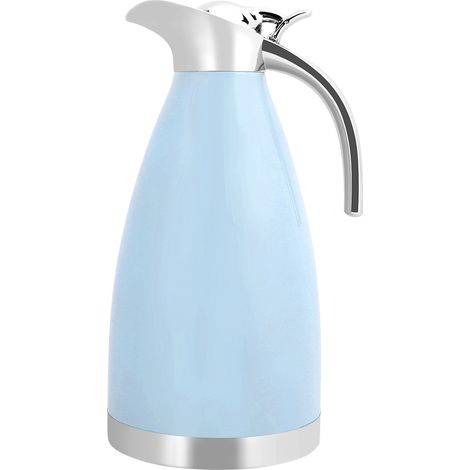 Bouteille de voyage isotherme en acier inoxydable à double paroi sous vide, carafe à café isotherme (bleue) (1/4)