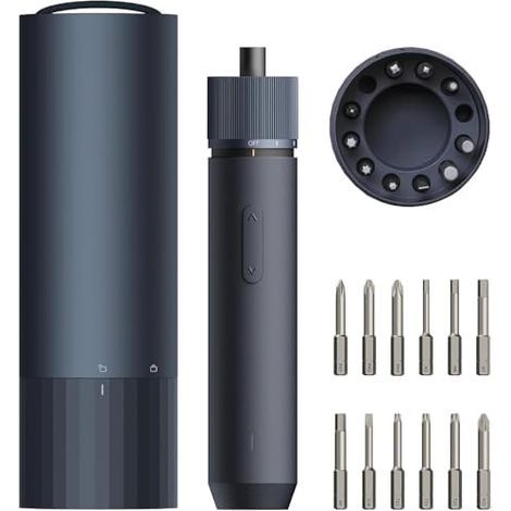 Visseuse sans Fil 3,6V, Tournevis Electrique 4N.m, 12 Embouts en Acier S2, Conception Tout-en-un, Charge Type C, Lumière LED Ombre, 3 Réglages du Couple, Batterie 1500 mAh - (1/5)