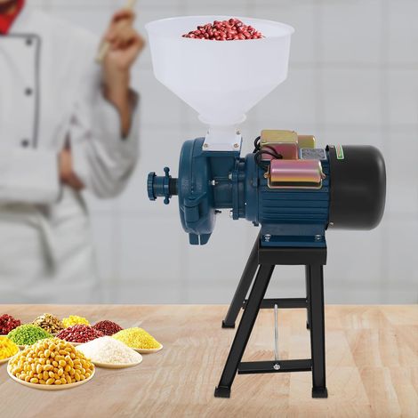2200W GetreidemüHle Elektrisch, 220V SchrotmüHle mit Trichter, SchrotmüHle Zerkleinerer für Mais, Reis, Weizen, Getreide MüHle, 1400 U/min, Blau, Schwarz (1/5)