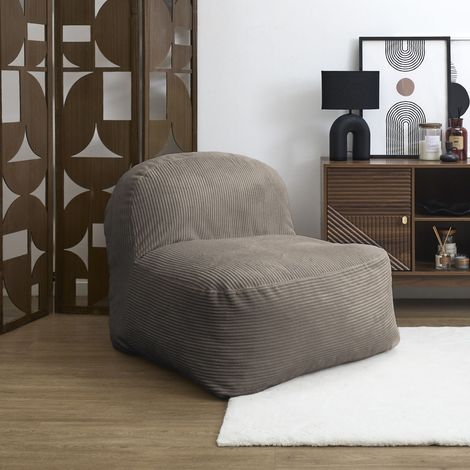 Fauteuil - HOME DECO FACTORY - Scott - Compact - Côtelé - Taupe (1/5)