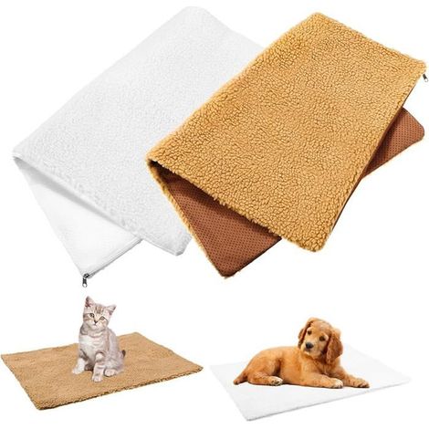 2-Piece Self-Warming Pet Mat for Cats and Dogs, Electric-Free Heating Pad for Indoor Use with Cover (1/5)