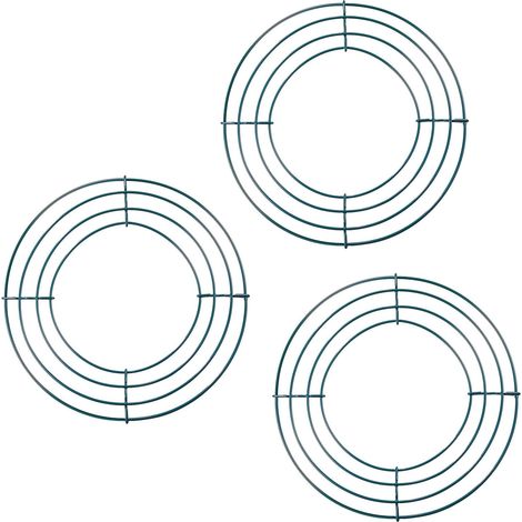 Cadre Pour Couronne - Cadre Métallique Ronde 20,32 Cm - Forme Cœur - Pour Décoration DIY Porte Jardin Fête - Lot De 3 (1/5)