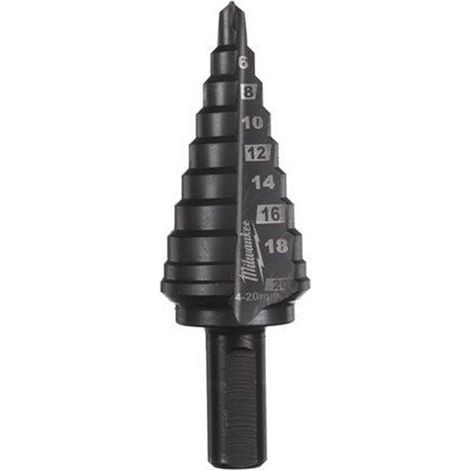Milwaukee Broca Escalonada Cobalto M6-M32 Recubrimiento AlCrN (1/2)