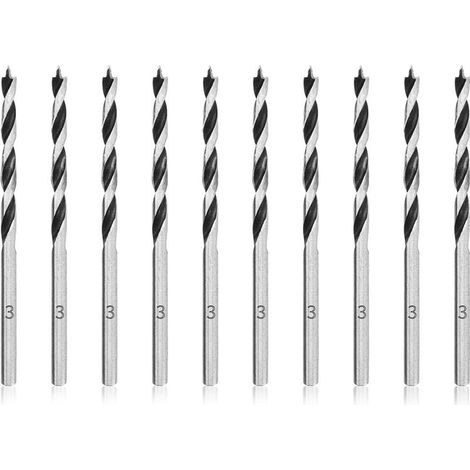 Forets à Bois Hélicoïdaux 3mm 10 Pièces Mèche pour Bois Professional Foret Brad Point pour Bois (1/5)