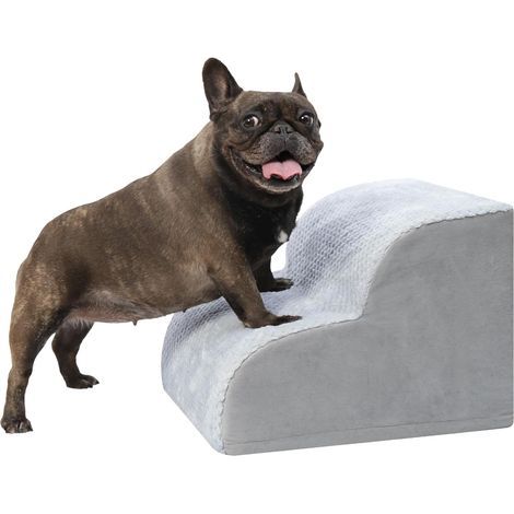 Hundetreppe mit 2 Stufen, 22 kg hochdichter Schaumstoff, waschbarer Bezug, rutschfest, geeignet für Auto-Sofabett (1/5)